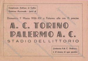 Locandina Palermo - Torino 1-marzo-1936